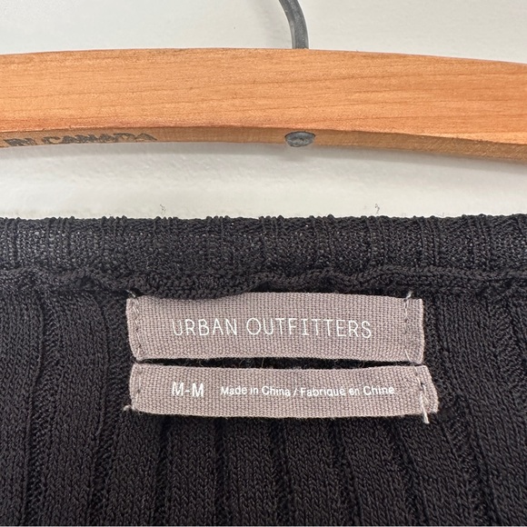 Urban Outfitters Ribbed Ruffle Cardigan Black Size M - Picture 6 of 15